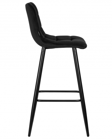 Стул барный DOBRIN DOBRIN NICOLE черные матовые ножки, черный велюр 108-77
