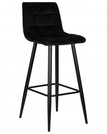 Стул барный DOBRIN DOBRIN NICOLE черные матовые ножки, черный велюр 108-77