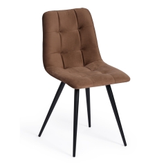 Стул Tetchair CHILLY mod. 7095 / 1 шт. в упаковке ткань/металл, 45x53х88 см, высота до сиденья 50 см, коралловый barkhat 15 /черный