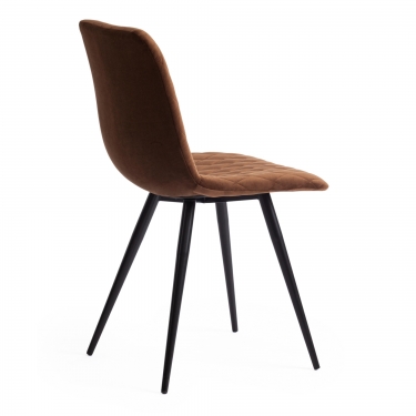 Стул Tetchair CHILLY X mod. 7096-1 ткань/металл, 45x53х88 см, высота до сиденья 50 см, коричневый barkhat 12/черный
