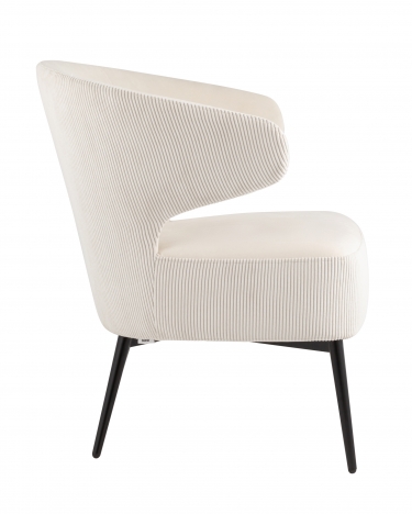 Кресло лаунж Stool Group Royal Stripes велюр Молочный