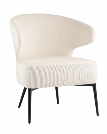 Кресло лаунж Stool Group Royal Stripes велюр Молочный