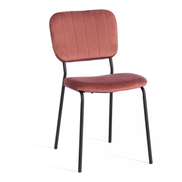 Стул Tetchair CAROL mod. UC06 металл, вельвет, 45 х 56 х 82 см, Coral коралловый HLR44 / черный