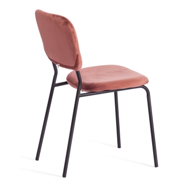 Стул Tetchair CAROL mod. UC06 металл, вельвет, 45 х 56 х 82 см, Coral коралловый HLR44 / черный