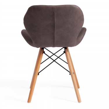 Стул Tetchair STUTTGART mod. 74 экокожа/дерево береза/металл, 50 х 47 х 73 см, античный серый RH02-26/натуральный