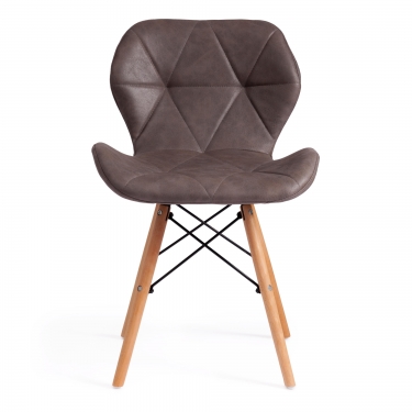 Стул Tetchair STUTTGART mod. 74 экокожа/дерево береза/металл, 50 х 47 х 73 см, античный серый RH02-26/натуральный