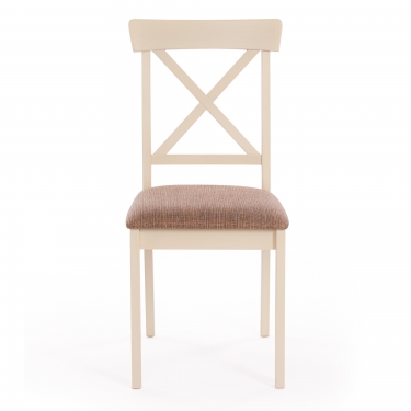 Стул Tetchair Гольфи 2/ Golfi 2 дерево гевея, 455194, ivory white, ткань кор.-зол. 1505-9