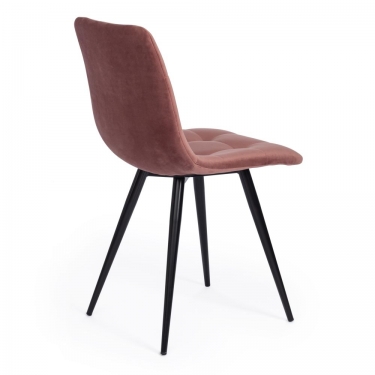 Стул Tetchair CHILLY mod. 7095 ткань/металл, 45x53х88 см, высота до сиденья 50 см, коралловый barkhat 15 /черный