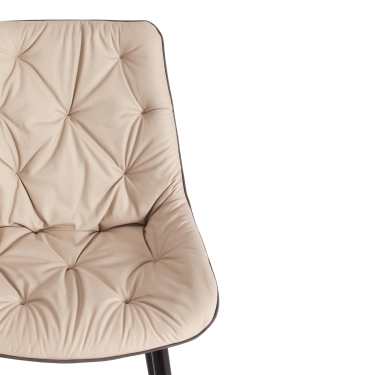 Стул Tetchair ALTUS mod. 2334 ткань/экокожа/металл, 53x61x88 см, бежевый/темно-серый/черные ножки