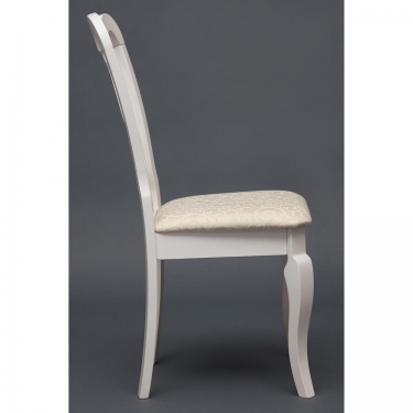 Стул Tetchair Афродита/ Aphrodite дерево гевея, 46х54х99см, Ivory white, ткань кремовая с рисунком 3321