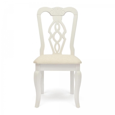 Стул Tetchair Афродита/ Aphrodite дерево гевея, 46х54х99см, Ivory white, ткань кремовая с рисунком 3321