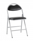 Стул складной Stool Group Hagen chrome экокожа Черный