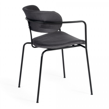 Стул Tetchair VAN HALLEN mod. 2433S ткань/металл, 54,5х53,5/76 см, высота до сиденья 46 см, серый/черный