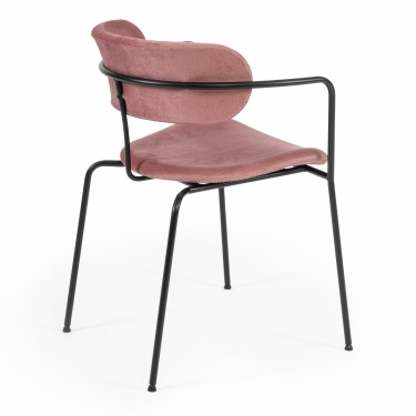 Стул Tetchair VAN HALLEN mod. 2433S ткань/металл, 54,5х53,5/76 см, высота до сиденья 46 см, коралловый/черный