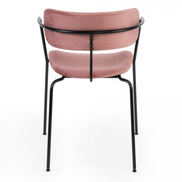 Стул Tetchair VAN HALLEN mod. 2433S ткань/металл, 54,5х53,5/76 см, высота до сиденья 46 см, коралловый/черный