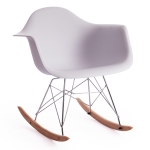 Кресло-качалка CINDY mod. C1025A пластик/металл/дерево, 65 х 61 х 74 см, белый 018 /натуральный