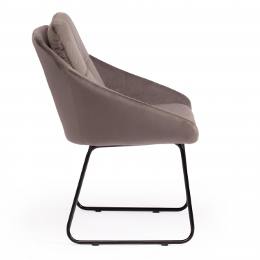 Кресло Tetchair STAR mod. CY-1919 вельвет/металл, 68 х 60 х 88 см , серый HLR 24/черный