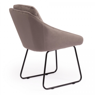 Кресло Tetchair STAR mod. CY-1919 вельвет/металл, 68 х 60 х 88 см , серый HLR 24/черный