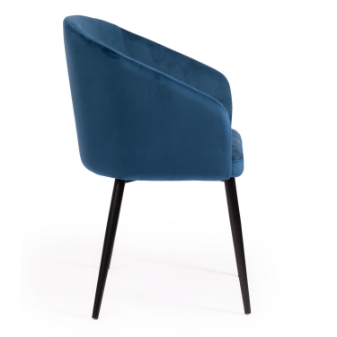 Кресло Tetchair LA FONTAIN mod. 004 вельвет/металл, 60 х 57 х 84 см , синий HLR 63/черный