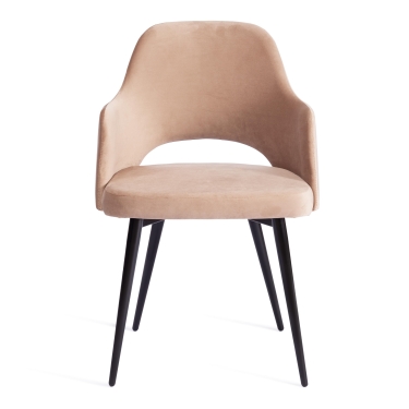 Стул WISHBONE mod. C-5280 дерево гевея, ткань , 53 х 56 х 77 см , Темный орех HN GLAZE, ткань коричневый SL-19
