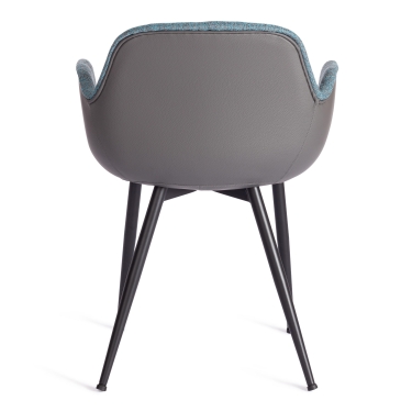 Стул Tetchair VALENTINO mod. PC45-2 металл/экокожа/ткань, 55 х 58 х 81 см, Turquoise бирюзовый/Grey серый/черный