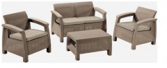 Комплект мебели с диваном Yalta 2set AFM-1020B Beige/Cappuccino