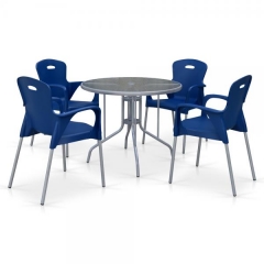 Комплект мебели для кафе TD90/XRF065BB-Blue 4Pcs