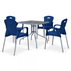Комплект мебели для кафе TL80x80/XRF065BB-Blue 4Pcs