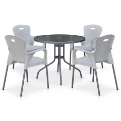 Комплект мебели для кафе TD90/XRF065BW-White 4Pcs