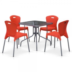 Комплект мебели для кафе TL80x80/XRF065AO-Orange 4Pcs