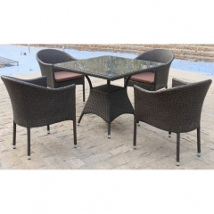 Обеденный комплект плетеной мебели T190B/Y350A-W53-90x90 Brown 4Pcs