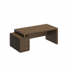 Стол руководителя левый на опорной тумбе малой Unitex VELAR ВЛ 146 ДТ Дуб табачный