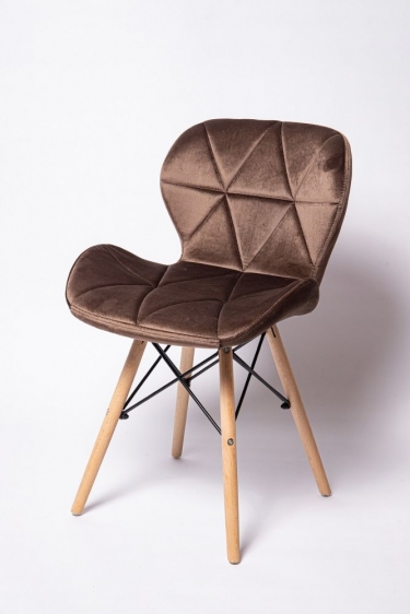 Стул кухонный Цвет мебели Eames SC-026 вельвет Коричневый