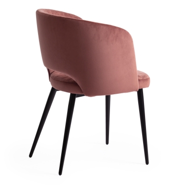 Кресло Tetchair WIND mod. 717 ткань/металл, 55х55х80 см, высота до сиденья 48 см, коралловый barkhat 15 /черный