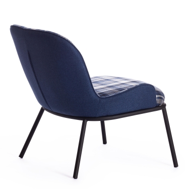 Кресло Tetchair DUKEN mod. 0179322 металл/ткань, 79х59х66 см, синий/синяя шотландка/черный