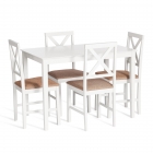 Обеденный комплект Tetchair Хадсон / Hudson Dining Set, pure white, ткань коричнево-золотая