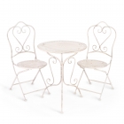 Комплект Tetchair стол + 2 стула Secret de Maison Monique mod. PL08-6241.6242 металл, стол6273, стул 484093, Античный белый Antique White