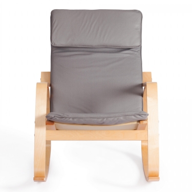 Кресло-качалка Tetchair mod. AX3005 дерево береза, ткань полиэстер/хлопок, 61х94,5х104 см, дерево натуральный 1/ ткань светло-серая 2