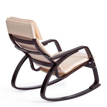 Кресло-качалка mod. AX3005 Tetchair mod. AX3005 дерево береза, ткань полиэстер/хлопок, 61х94,5х104 см, дерево венге 9, ткань бежевая 1501-4
