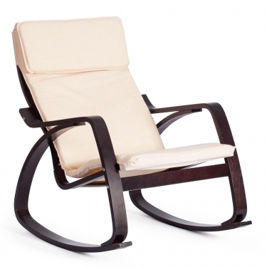 Кресло-качалка mod. AX3005 Tetchair mod. AX3005 дерево береза, ткань полиэстер/хлопок, 61х94,5х104 см, дерево венге 9, ткань бежевая 1501-4