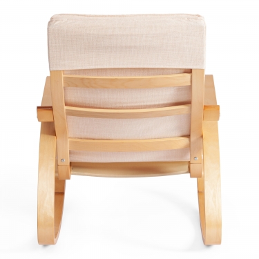 Кресло-качалка Tetchair mod. AX3005 дерево береза, ткань полиэстер/хлопок, 61х94,5х104 см, дерево дуб 3, ткань бежевая 1501-4