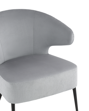 Кресло лаунж Stool group Royal Stripes велюр серый