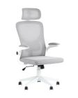 Кресло офисное Stool group TopChairs Airone белый с серой сеткой