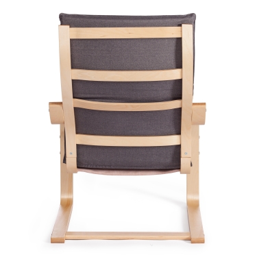 Кресло Tetchair BIENSDORF mod. 08 дерево, серый хлопок , 67 x 86 x 95см, Grey Cерый А 13/ натуральный