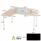 Стол письменный для компьютера угловой Eureka EUREKA EUREKA L60L-MW, Maple