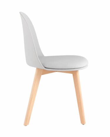 Стул Stool Group Fog с подушкой Светло-серый деревянные ножки