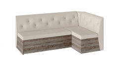 Скамья угловая со спальным местом Трия Тайлер Дуб Сонома трюфель/Кожзам кремово-бежевый