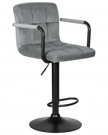 Стул барный DOBRIN DOBRIN KRUGER ARM BLACK серый велюр MJ9-75