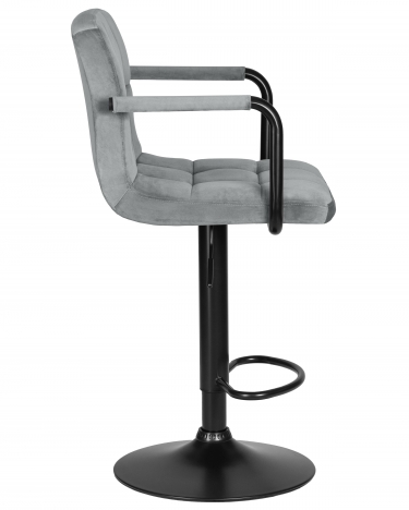 Стул барный DOBRIN DOBRIN KRUGER ARM BLACK серый велюр MJ9-75