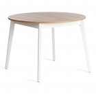Стол обеденный Tetchair SVELTO ЛДСП, опора-массив березы, 105 х 105 140 х 74.5 см, Дуб Вотан/белый